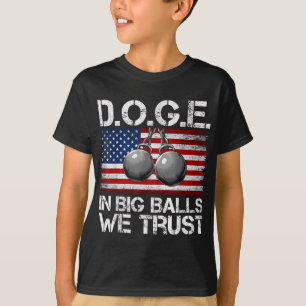 Camiseta D.o.g.e. Em Big We Trust Engraçado Trump Bandeira