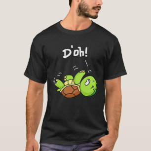 Camiseta D oh tartaruga fofa deitada de costas divertida