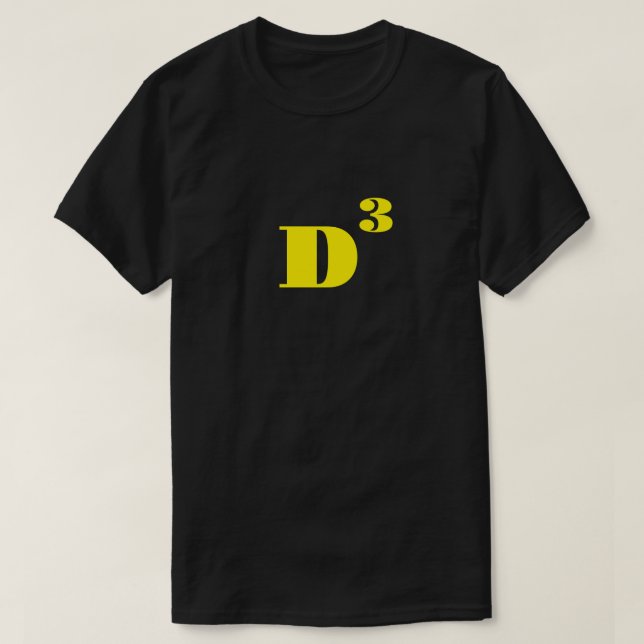 Camiseta D para terceira potência D Palavras (Frente do Design)