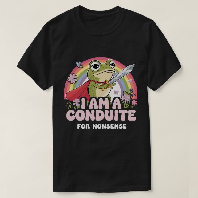 Camiseta DA107-I Sou um canal para bobagem - Sapo engraçado (Frente do Design)