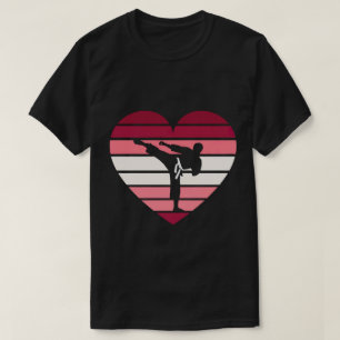 Camiseta DA70-Karate Judo Heart Dia de os namorados Martial
