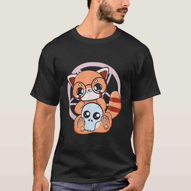 Camiseta Dã­A De Los Muertos Red Panda Mexico Pajama Pastel (Frente)