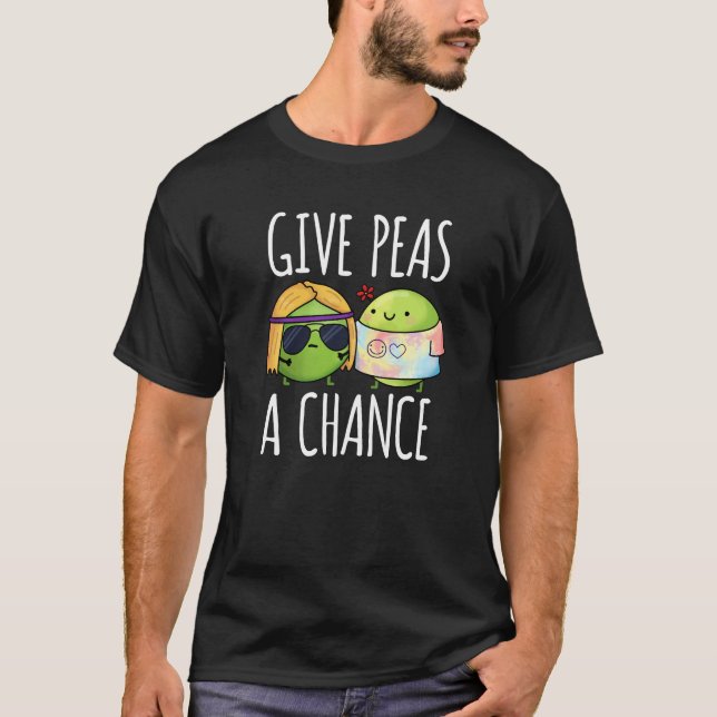 Camiseta Dá Às Ervilhas Uma Chance Engraçada Hippie Peas Pu (Frente)