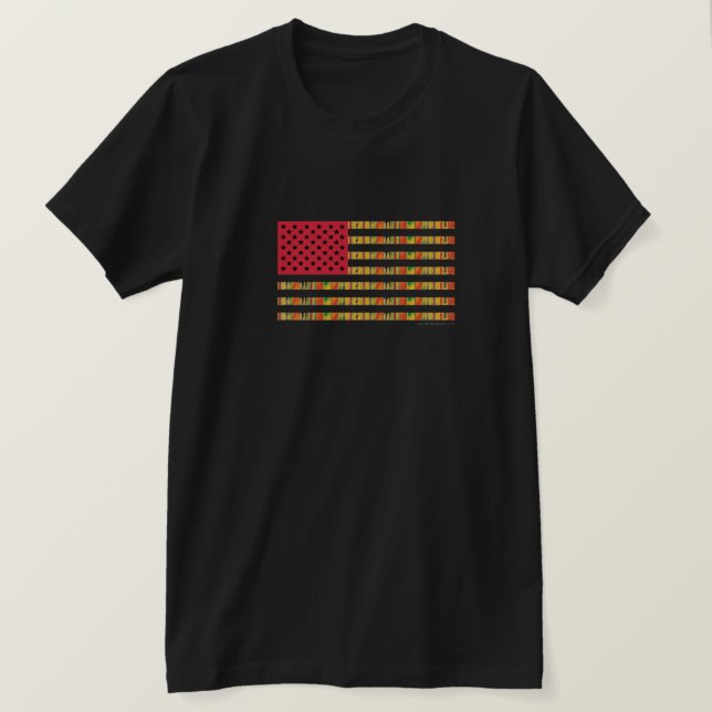 Camiseta da Bandeira Afro-Americana (Frente do Design)