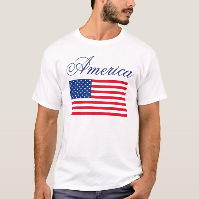 Camiseta da Bandeira Americana (Frente)