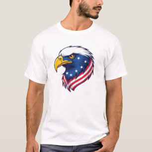 Camiseta da Bandeira da Águia Americana Careca P
