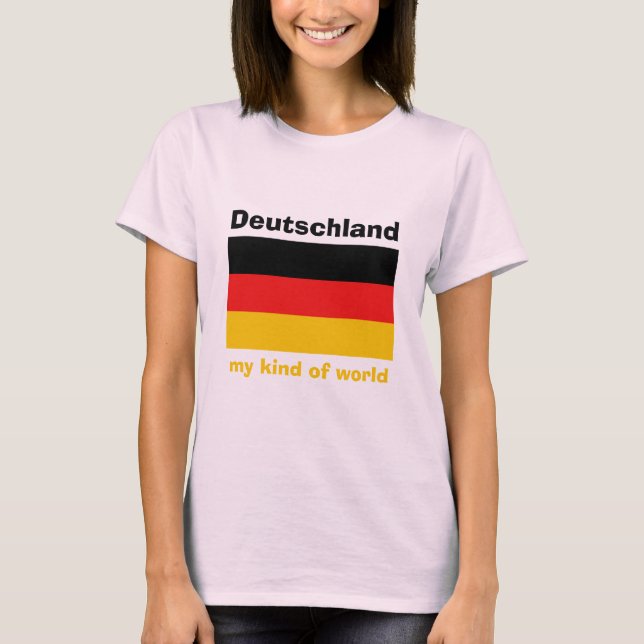 Camiseta da Bandeira da Alemanha + Mapa + Texto (Frente)
