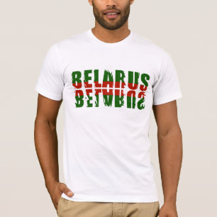 Camiseta da Bandeira da Bielorrússia Letras Funky