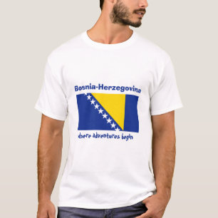 Camiseta da Bandeira da Bósnia Herzegovina + Mapa 