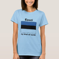Camiseta da Bandeira da Estônia + Mapa + Texto