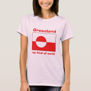 Camiseta da Bandeira da Groenlândia + Mapa + Texto