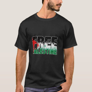 Camiseta da Bandeira da Palestina Livre da Palesti