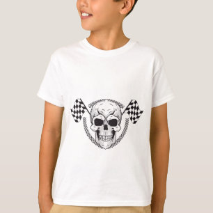 Camiseta da Bandeira de Corrida de Caveira para Me