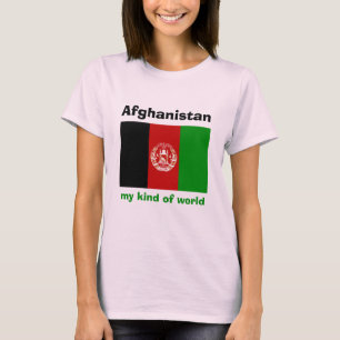 Camiseta da Bandeira do Afeganistão + Mapa + Texto