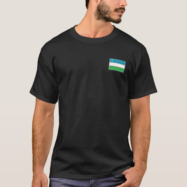 Camiseta da Bandeira do Uzbequistão (Frente)