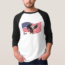 Camiseta da Bandeira dos Estados Unidos e Águia