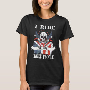 Camiseta Da Bandeira Dos EUA Eu Ando De Moto Para 