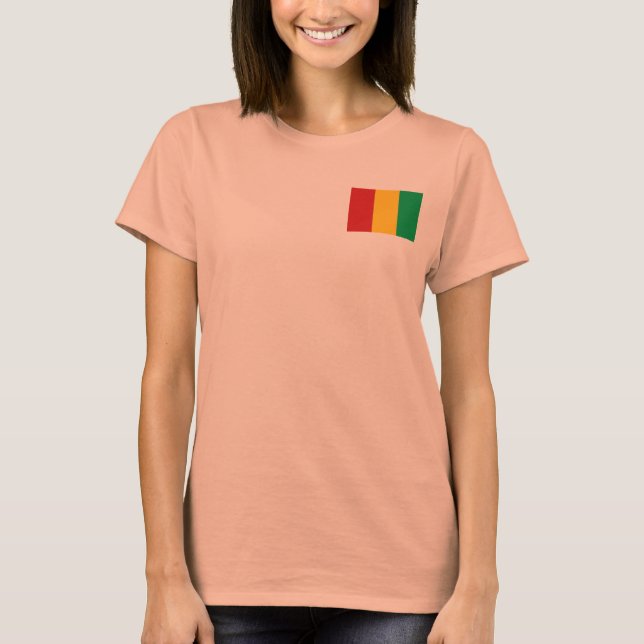 Camiseta da Bandeira e Mapa da Guiné-Conacri (Frente)