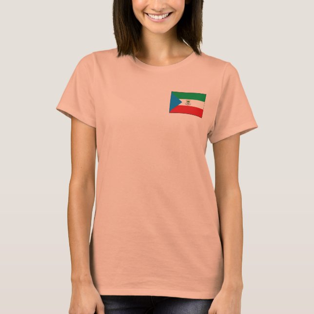 Camiseta da Bandeira e Mapa da Guiné Equatorial (Frente)