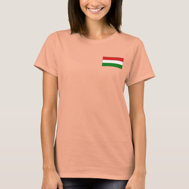 Camiseta da Bandeira e Mapa da Hungria (Frente)