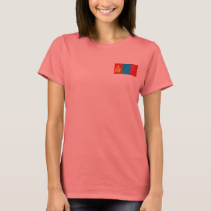 Camiseta da Bandeira e Mapa da Mongólia