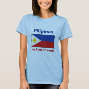 Camiseta da Bandeira e Mapa das Filipinas + Texto