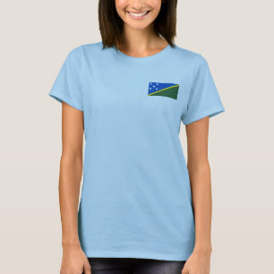 Camiseta da Bandeira e Mapa das Ilhas Salomão