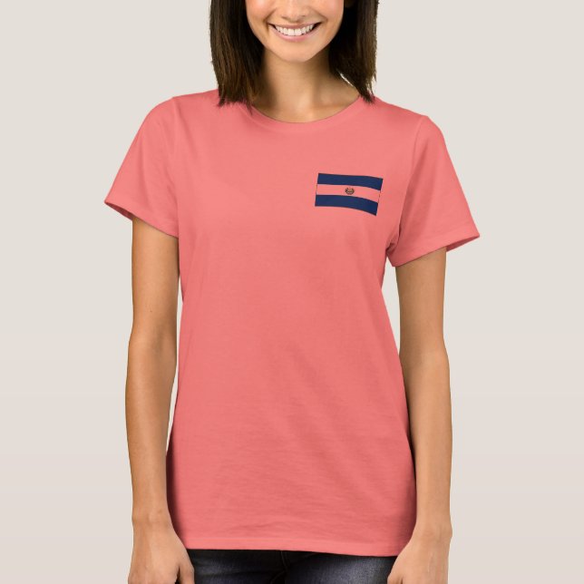 Camiseta da Bandeira e Mapa de El Salvador (Frente)