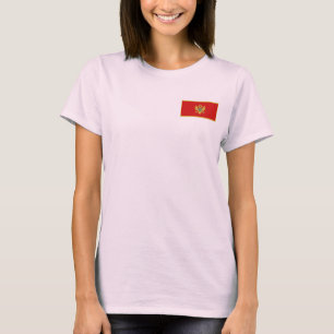 Camiseta da Bandeira e Mapa de Montenegro