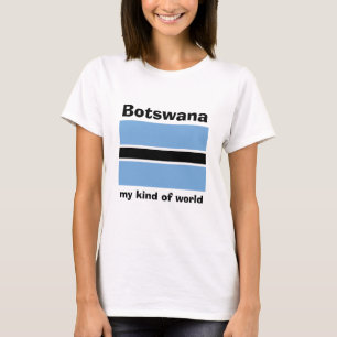 Camiseta da Bandeira e Mapa do Botsuana com Texto