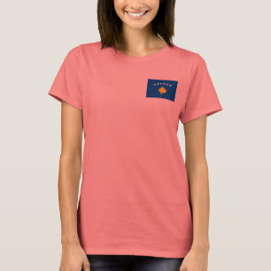 Camiseta da Bandeira e Mapa do Kosovo