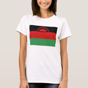 Camiseta da Bandeira e Mapa do Malawi