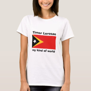 Camiseta da Bandeira + Mapa + Texto do Timor-Leste