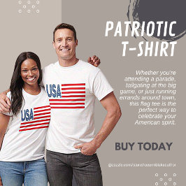 Camiseta da Bandeira Patriótica dos EUA