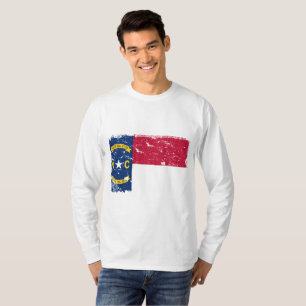 Camiseta da Bandeira Vintage da Carolina do Norte