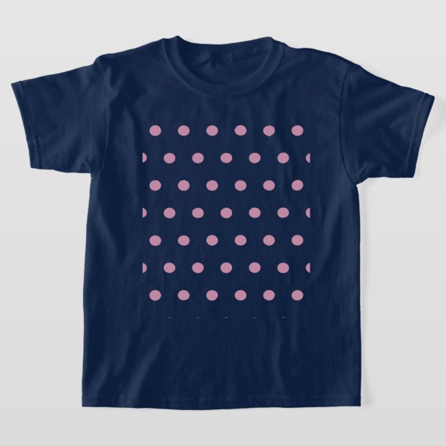 Camiseta da bolinhas (Azul e Rosa da Meia-Noite) (Postura )