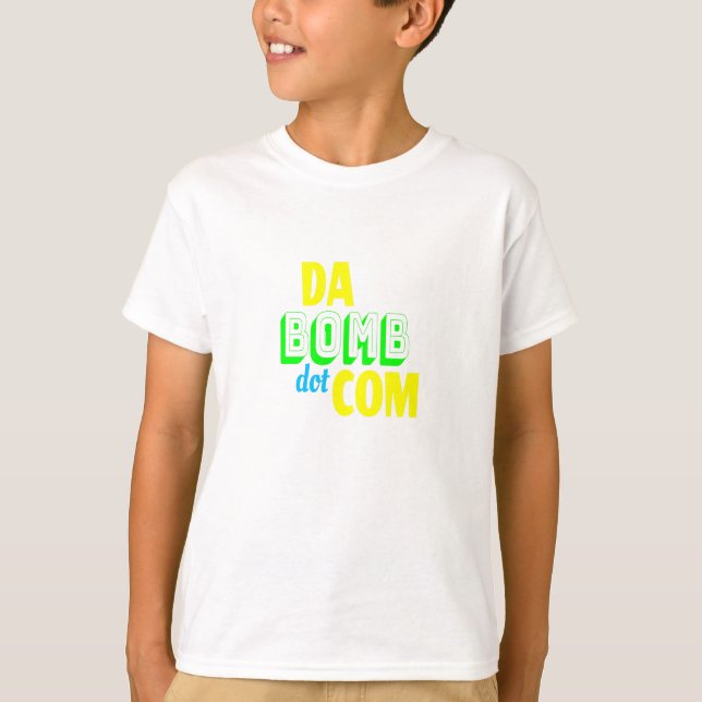 Camiseta Da Bomb ponto com Novelty Funny Retro 90s (Frente)