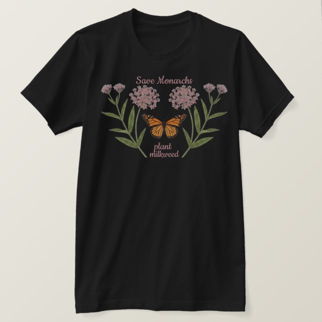 Camiseta da borboleta-monarca (Frente do Design)
