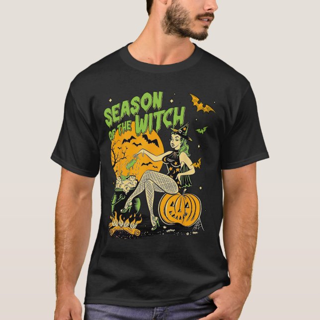 Camiseta Da Bruxa Halloween Samhain (Frente)