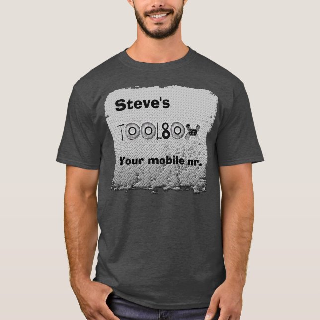 Camiseta da caixa de ferramentas de Steve (Frente)