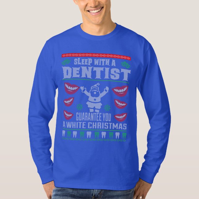 Camiseta Da camisola feia do Natal do dentista presente (Frente)
