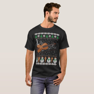 Camiseta Da camisola feia do Natal do violino t-shirt