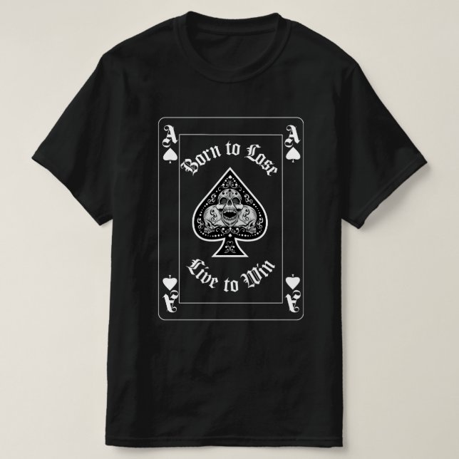 Camiseta da Carta de Baralho Ás de Espadas (Frente do Design)