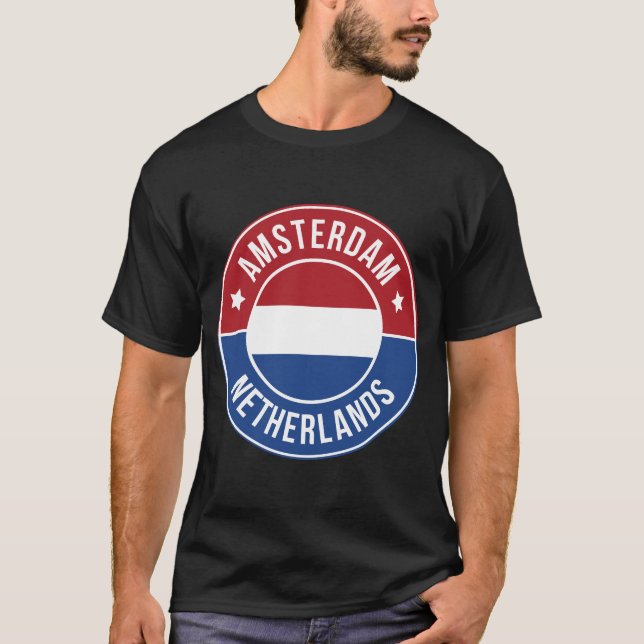 Camiseta da Cidade de Amsterdã, Holanda (Frente)