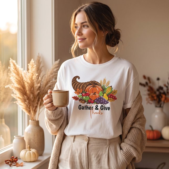 Camiseta da Colheita da Cornucópia do Dia de Ação  (Criador carregado)