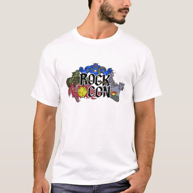 Camiseta da Convenção Rock-Con Game 2026 (Frente)