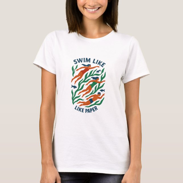 Camiseta da corrida Nadar como algas de papel (Frente)