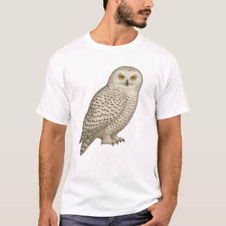 Camiseta da Coruja da Neve: Design de Ave de Rapin