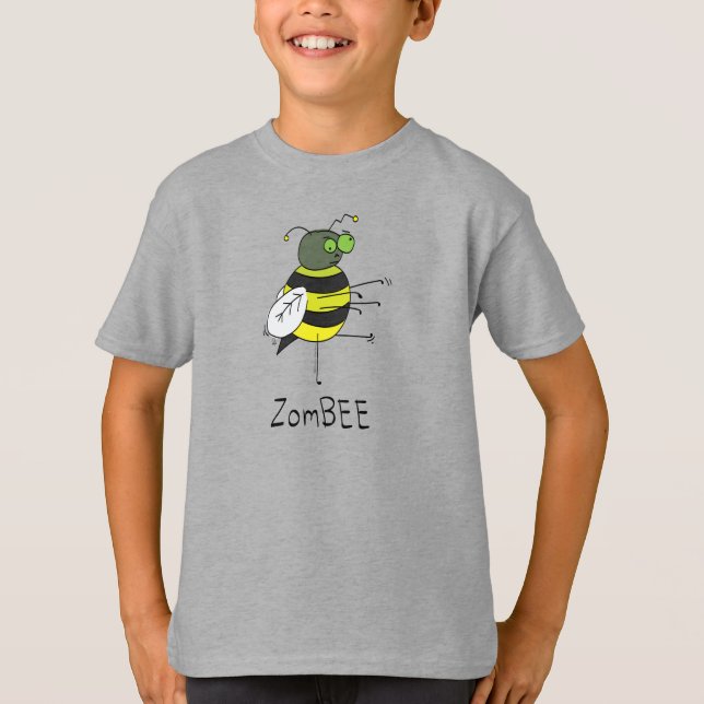 Camiseta da Criança do Menino da Bee Zombie das Ha (Frente)