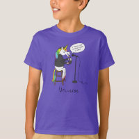 Camiseta da Criança Engraçada do Universo Unicórni
